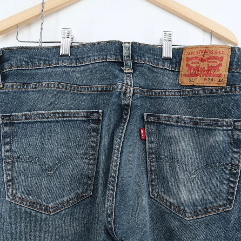 Levi's 511 Jeans 34x32 Slim Fit Modern Blue Stretch Denim Pants
